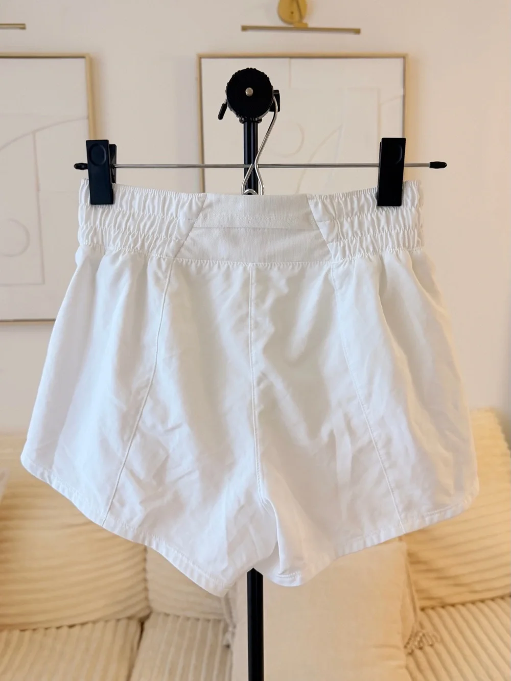 Nike Dri-FIT Women’s Running Shorts White Oversized Swoosh – Size XS